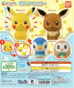 風之谷玩具 BANDAI 日版 轉蛋 扭蛋 精靈寶可夢造型轉蛋 神奇寶貝 木木梟 伊布 頭部 立體 皮卡丘 全4種