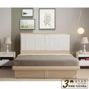 【直人木業】綠建材彩妝板溫馨系列楓木色平面軟墊掀床組/雙人標準5尺(四色可選)