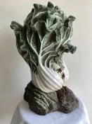 早期收藏-石灣陶白菜擺件
