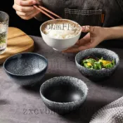 日式碗 陶瓷碗 飯碗 湯碗 碗盤器皿 陶瓷飯碗 圓碗 小碗 粗陶米飯碗」日式復古陶瓷飯碗 湯碗 小碗 丼飯碗 高腳碗