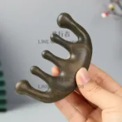 綠檀木頭皮按摩梳檀木梳子大頭部經絡梳大頭養生梳寬齒實木制頭療【步行者戶外生活館】