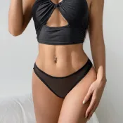 ParrotFashion全透明一片式 無痕性感女士內褲透視情趣網紗低腰丁字褲女內褲228