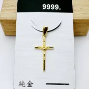金泰源銀樓 純金 9999 黃金0.49錢 十字架 人像 十字 圓柱 項鍊 墜子 吊墜 女生 女款 基督教
