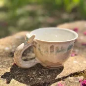 雲霧瀰漫白鳥小馬克杯