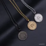 【臺灣出貨】所羅門卡巴拉護身符的七大天使印章 不銹鋼爐內真金電鍍吊墜項鏈