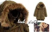 皮草ZARA圍連帽SLY軍綠 鋪棉大衣N3B合身長版LDS軍裝包臀外套GAP卡莉怪妞vikii少女時代