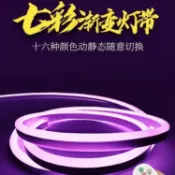 鴻運通商行 led霓虹燈帶6×12七彩RGB漸變防水12v柔性軟單面發光造型燈條