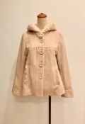 lizlisa LIZ LISA 連帽毛毛領滾邊外套短大衣