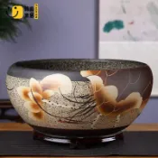 免運 特惠/附發票 魚缸 盆 水缸 景德鎮陶瓷魚缸中式玄關招財擺件客廳家用銅錢草睡碗蓮水培荷花盆工廠直銷 店長推薦 售後保障 全館折扣 5s722