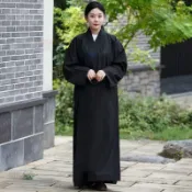小袖海青居士服男女僧衣長衫海清大褂僧服禪修和尚服法衣袈裟春夏