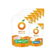 【Orange house 橘子工坊】家用清潔補充包5+1組(制菌力洗衣精1700mlx5包+溫和除菌洗碗精500mlx1包)