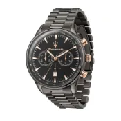MASERATI 瑪莎拉蒂   經典黑鋼黑面三眼腕錶45mm(R8873646001)