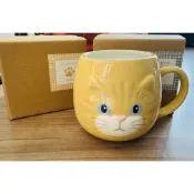 日本DECOLE貓咪馬克杯 黃貓 灰貓
