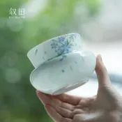 全球選品1館 生活百貨 敘舊 手繪小藍花茶渣桶建水茶洗陶瓷水盂水缸功夫茶具配件廢水桶