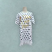 *♡*正韓Free Hup/水玉波點/燙金字母棉質洋裝/近新/二手《Anna的百寶箱》