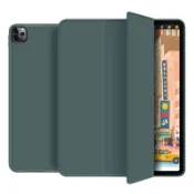iPad保護殼帶筆槽  iPad Air 4 10.9 10.2 Pro 11 mini5 2020 奶油夜幕綠矽膠皮套