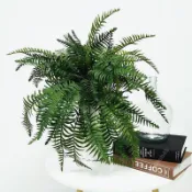 【造景攝影】花園絲綢花卉蕨類植物裝飾防紫外線人造塑料草人造綠色和人造蕨類植物室內