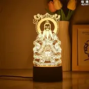 道家神像供燈長明燈客廳桌面擺件玄關工藝品房間小夜燈三清祖師