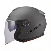 LS2 安全帽 OF626T COSMOS Solid 素色款 消光灰 排齒插扣 內墨鏡 超輕量