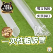 【台灣製造 現貨】一次性粗吸管 粗吸管 塑膠吸管 斜口吸管 飲料吸管 波霸吸管 單支包 免洗吸管