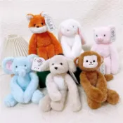 優趣甄選☆可愛磁吸小長臂動物絨毛玩具布娃娃抱抱大象睡覺抱枕粉豬桌伴金毛兒童安撫玩偶小猴子公仔狐狸生日交換禮物☆批價250