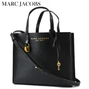 MARC JACOBS Grind 荔枝紋手提/斜背二用鎖頭包-黑色/小 【美國正品 現貨】