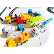 二手9成新 正版Slider 聲光磨輪工程車 (1:16) 擬真玩具車 垃圾車 挖土機 吊車 雲梯車 水泥預拌車 玩具車