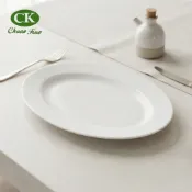 【CK全國瓷器】橢圓盤 10吋 蛋型盤 魚盤 菜盤 餐盤 長盤 展示盤 陶瓷盤