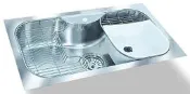 【鵝媽媽】德國PAIDOK－PDK330T☆系統廚具中島吧台廚房不鏽鋼大單槽水槽☆附滴水籃+橢圓桶