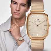 Daniel Wellington DW 男錶-32x36.3mm/玫瑰金框 Marlon系列 復古經典軟墊形米蘭帶手錶 DW00100815