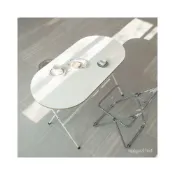 (店+)限時優惠 折疊桌傢用橢圓白色小桌子簡易戶外圓桌小戶型飯桌可折疊小餐桌 IZWS