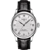 【TISSOT 天梭】Le Locle 80小時動力儲存機械錶-銀x黑/39mm 開學禮 送禮 推薦(T0064071603300)