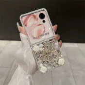 珍珠薔薇花 水鑽 滿鑽 帶鑽 保護殼 摩托羅拉 MOTO Razr60 Razr 50 40 ultar 手機殼 潮殼