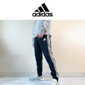 【Ayllon】Adidas 愛迪達 男生 經典三線 縮口 休閒長褲 長棉褲 薄款 毛巾布 四季可穿 GK8831