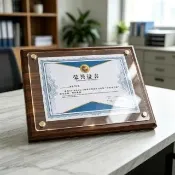 【ZHIPU 芝浦】A4木紋證書框亞克力相框獎狀框商用桌面立牌展示牌(橫豎兩用高清透亮金屬支架圓潤邊角)L