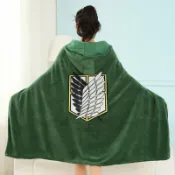 全球選品1館 生活百貨 進擊的巨人披風毯 宅人披肩 調查兵團長服 動漫主題毯 Cosplay道具 居家保暖 兵長 三笠 艾倫