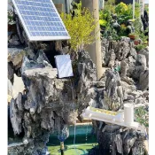 【限時免運】太陽能魚缸過濾器循環水泵假山流水擺件噴泉大流量直流蓄電池光伏環魚池過濾增氧 魚缸假山流水抽水潜水泵 戶外
