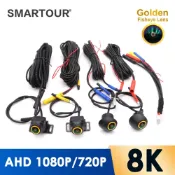 AHD 1080P 8K 360度汽車全景鏡頭 高清 右+左+前+後視 攝像頭系統 適用於安卓汽車收音機