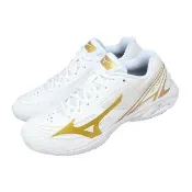 【MIZUNO 美津濃】羽球鞋 Wave Claw 4 寬楦 男鞋 女鞋 白 緩震 回彈 室內運動 71GA2643-18