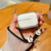 適用於 Anker Soundcore AeroClip 保護套透明軟保護套可愛小狗掛繩適用於 Soundcore Ae