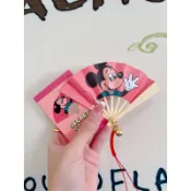 🔥現貨🇯🇵日本帶回 正版 Disney 涉谷迪士尼專賣店 米奇 迷你 日式小扇 扇子 鈴鐺吊飾