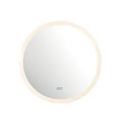 (店+)【H&R 安室家】60CM  J039圓鏡 三面發光 觸控智能鏡/除霧鏡/掛鏡/浴鏡HR24683