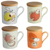 嘻嘻日貨🐾 現貨 日本製 山加商店 SNOOPY 史努比 四季 水果系列 木蓋 馬克杯 美濃燒 禮盒 情人節禮物