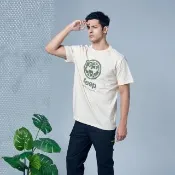【JEEP】男裝 經典簡約LOGO短袖T恤(米白)