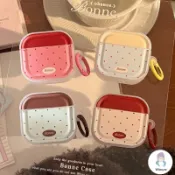INS韓國撞色波點耳機套Airpods 1 2 3 4保護套防震Airpod Pro Pro2第3掛環充電盒Fundas