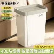 【佳美多】按壓式縫隙垃圾桶-40L-大容量-回彈上蓋-密封鎖味-側邊提手-窄型設計-廚房冰箱縫隙可放防臭垃圾桶臥室衛浴收納髒汙塑膠桶