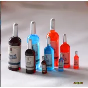 （三件套）迷你仿真 葡萄酒 紅酒 酒瓶 雞尾酒 英式 洋酒 烈酒 酒 娃娃屋 袖珍 微縮 食玩 微景觀 模