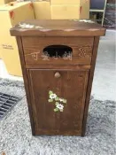台中　☆可愛小舖傢俱家飾精品館☆歐洲歐式古典鄉村風全實木原木手工彩繪面紙盒垃圾箱 入厝收納櫃 置物箱垃圾桶民宿餐廳批發