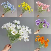 ⚡️台灣出貨⚡️仿真花波斯菊 小清新植絨格桑花 拍照野趣自然系假花裝飾花束家居Y