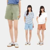 【Hang Ten】女裝-RELAXED FIT凍感腰頭鬆緊抽繩涼感短褲(多色選)
